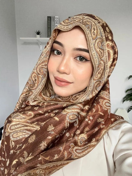 Hijab Scarf Long Pashmina — Lightweight Modest-Fashion Essential Cashmere Shawl Turban Head Wrap — view 1 of scarves & wraps
