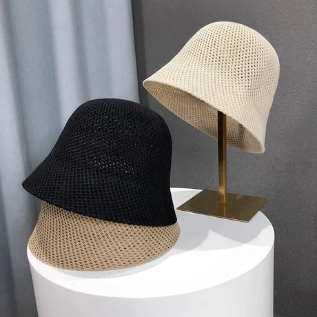 Women's Breathable Bucket Sun Hat, Foldable Panama Beach Cap — view 1 of hats