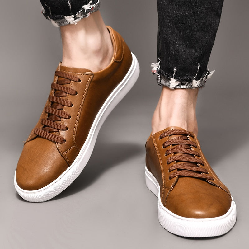 Men Shoes Genuine Leather Casual Shoes Fashion Sneakers British style