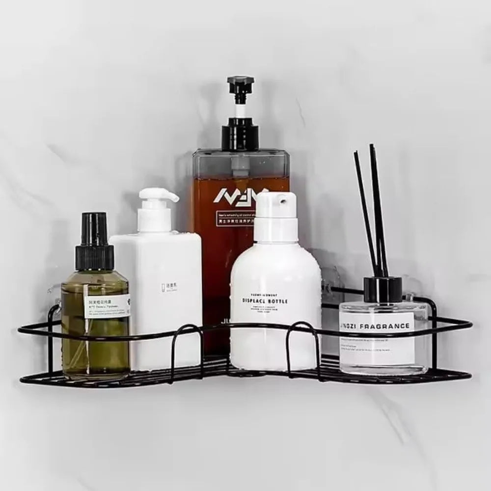 Storage Organizer Corner Shower Caddy — Wall-Mount Bathroom Shelf for Shampoo & Toiletries — view 3 of storage & organisation