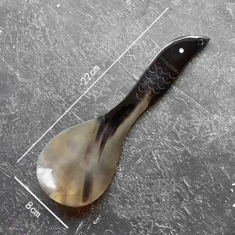 Water Buffalo Horn Spoon — Exquisite Long-Handled Dessert & Western Cuisine Spoon (14-21cm) — view 14 of dining & tableware