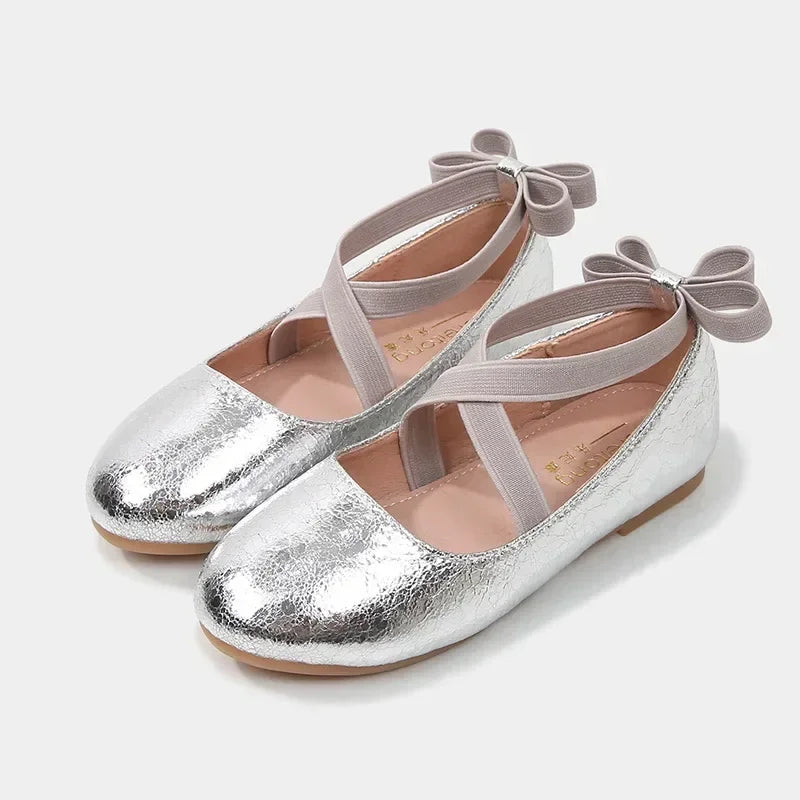 Gold Baby Girl Ballet Flats – Christmas Party & Performance Shoes (3-12 Years)