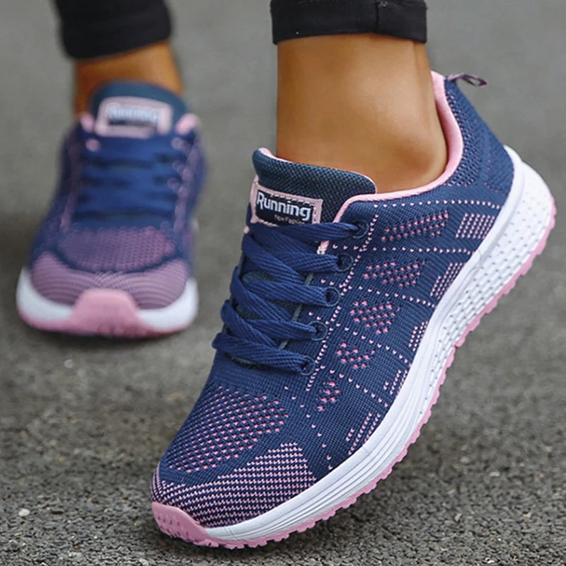 Women's Mesh Tennis Sneakers — Lace-Up Breathable Comfortable Trainers — view 10 of sneakers
