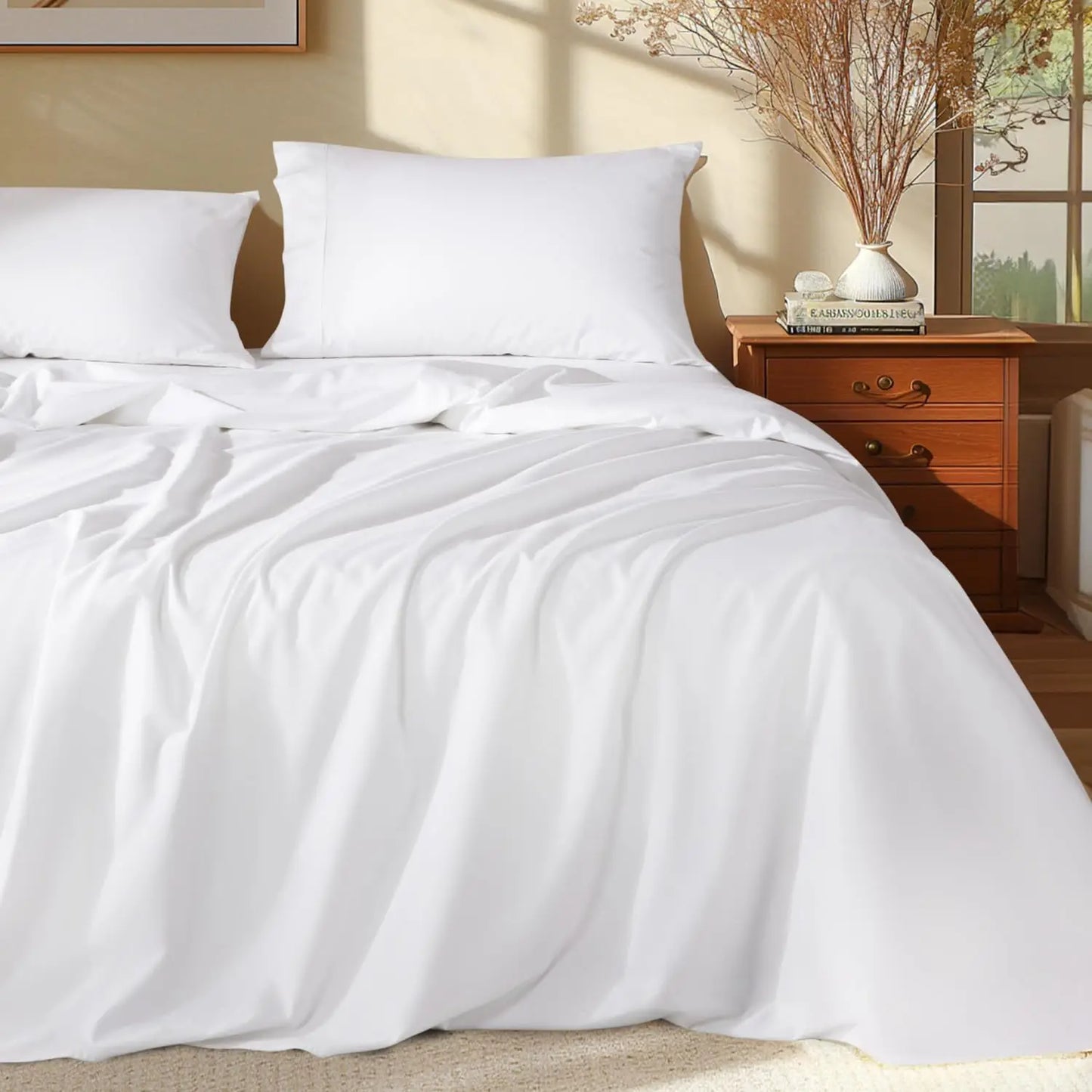100% Egyptian Cotton Sheets Set - 1000 Thread Count,Luxury Cotton Bed Sheets,Breathable & Cooling Bedding