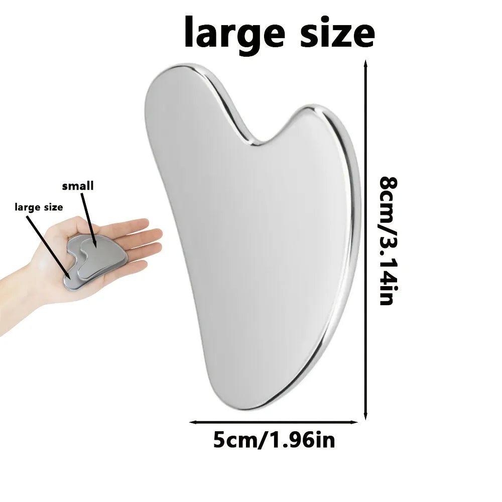 Stainless Steel Gua Sha Board — Facial Contour Skincare Massage Tool — view 8 of personal care
