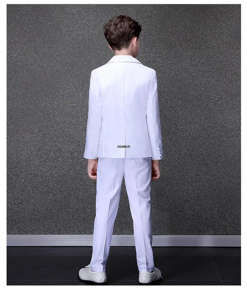 Flower Boys White Baptism & Wedding Suit – Formal Tuxedo Set for Special Occasions (Kids & Teens)