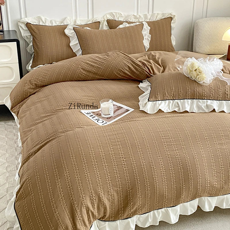 /Jacquard four-piece set of cotton sheets bedding