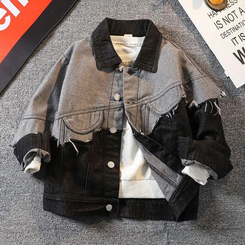 2025 Boys’ Cotton Windbreaker Coat – High-Quality Lapel Overcoat for Spring & Autumn