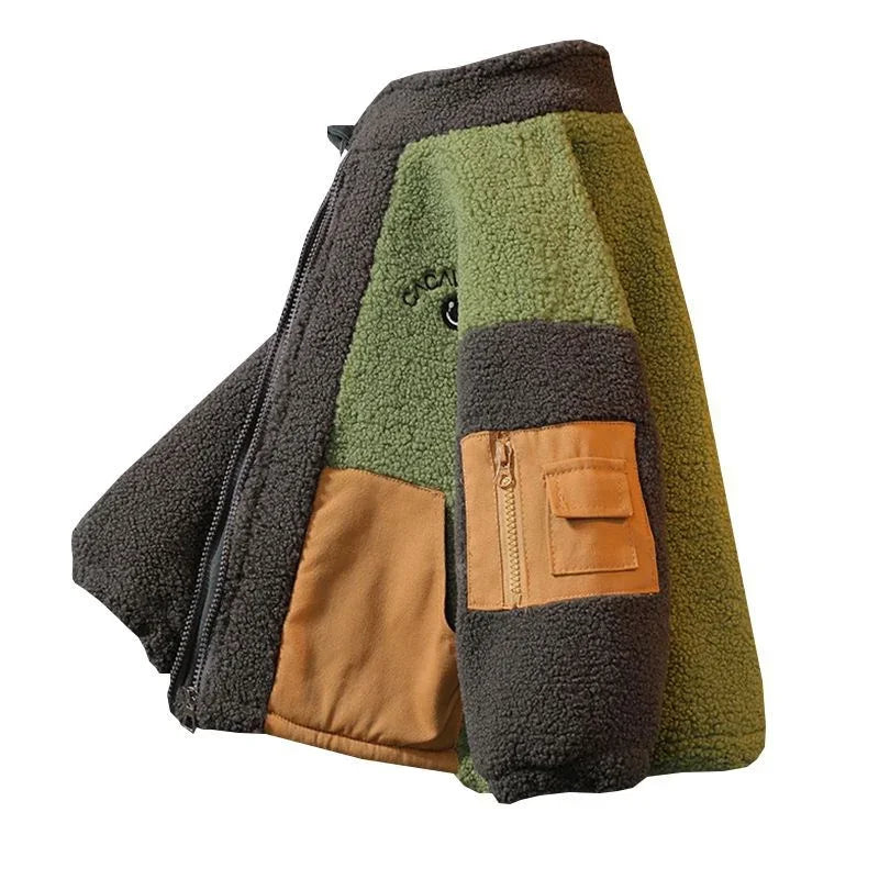 Boys’ Cotton Windbreaker Jacket – Plus-Thickened Warm Tracksuit Coat for Spring & Autumn