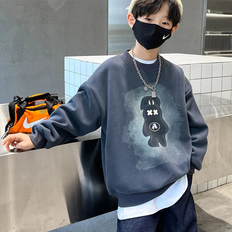 Boys Hoodies Sweatshirts Cotton Tops Outwear 2023 Cartoon Spring Autumn Windproof Kids School Children's Clothing