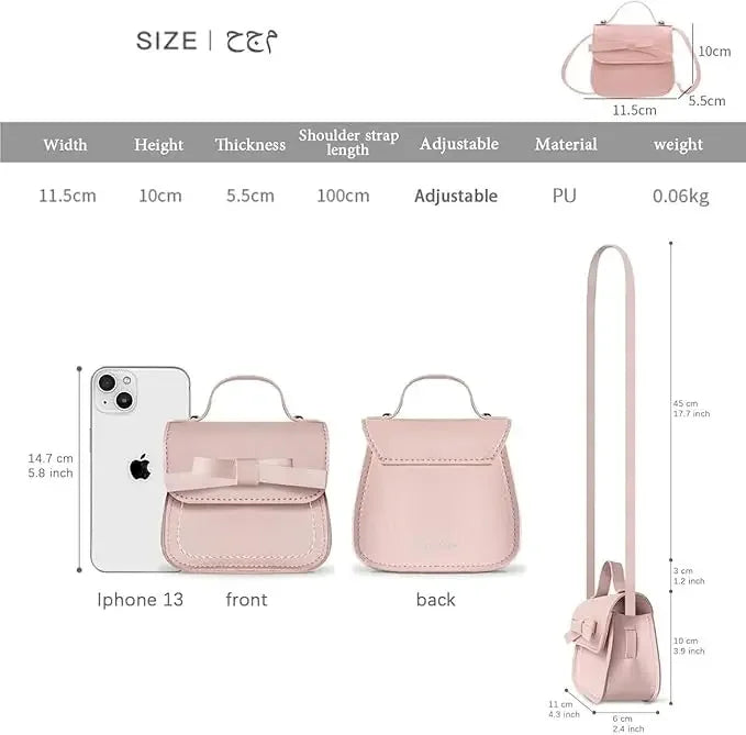 Kids Mini Bowknot Crossbody Bag - Cute Coin Purse Handbag for Little Girls — view 6 of kids handbags