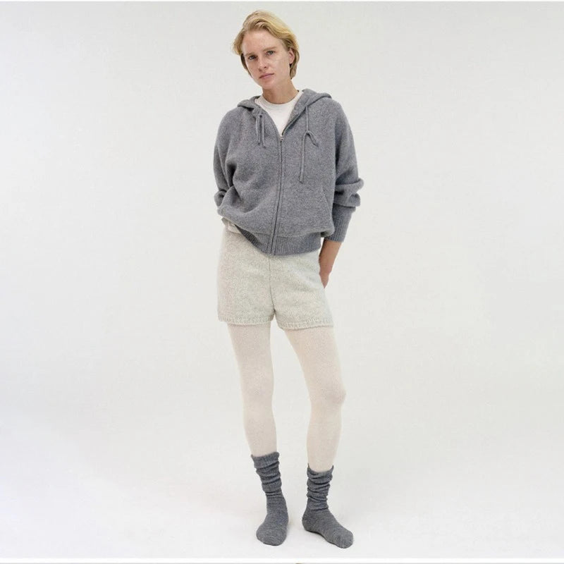 High-Quality Wool Knit Hooded Jumper – Women’s Autumn Y2K Fashion Pullover Jacket