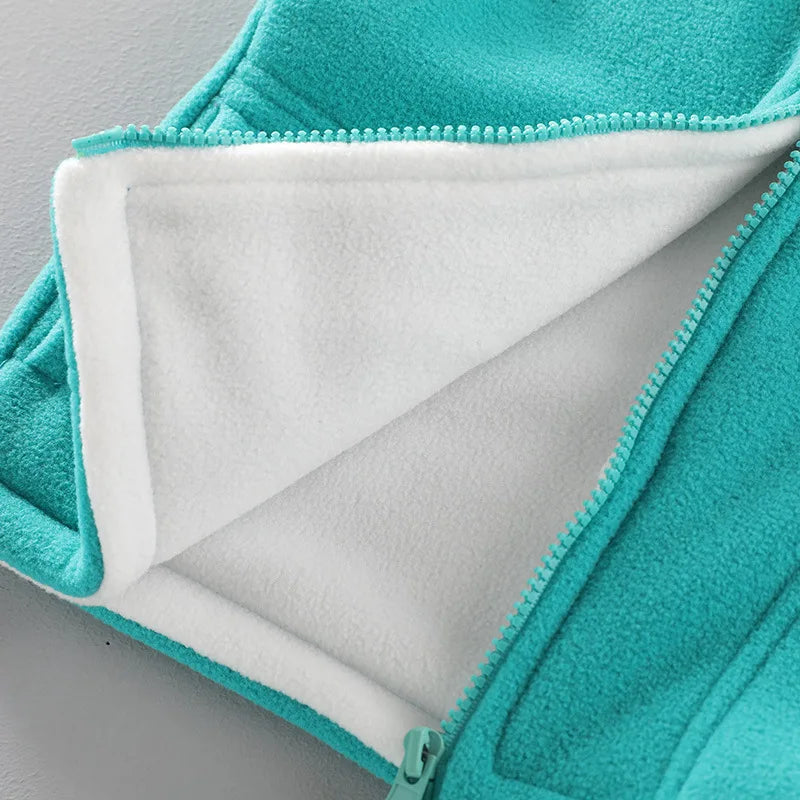 3 to 10 Years Teenager Outwear Waistcoats Sleeveless Jackets Children's Vest For Boy Girl Polar Fleece