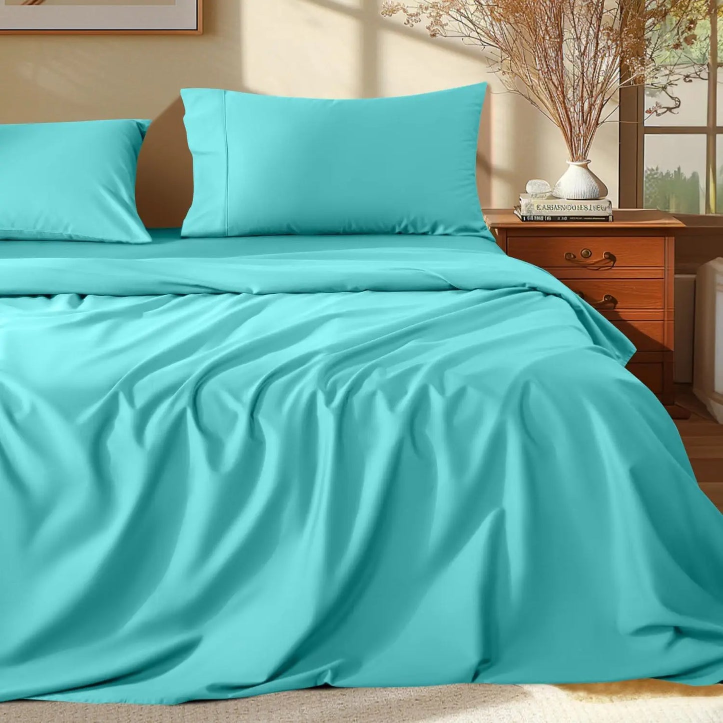 100% Egyptian Cotton Sheets Set - 1000 Thread Count,Luxury Cotton Bed Sheets,Breathable & Cooling Bedding