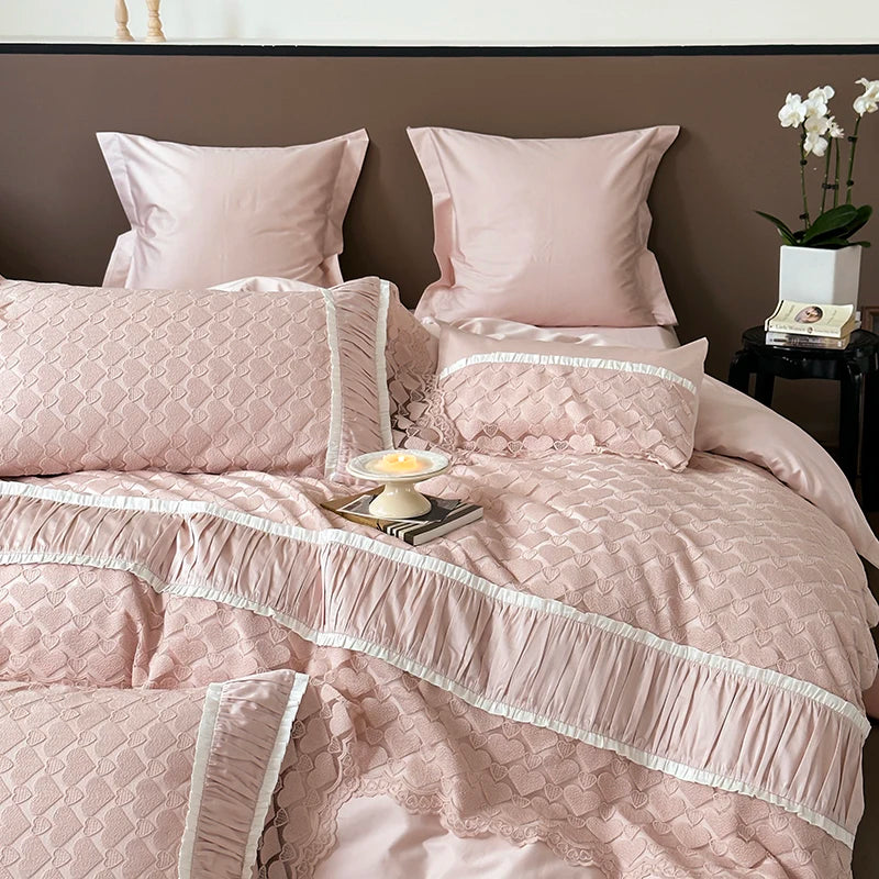 New 100% Cotton Queen Size Bedding Set Duvet/ Comforter Cover Bed Sheet Set pillowcas for bed adult comfort