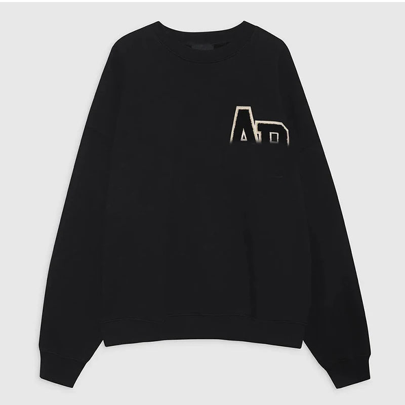 Women's Classic Letter Sweatshirt – Casual Cotton Crew Neck Pullover Hoodie