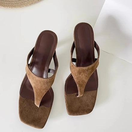Heeled Flip-Flop Sandals — Outdoor Beach Slip-On Slides for Women — view 1 of sandals & slides
