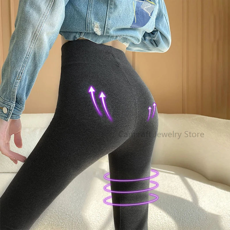 Women's Winter Thick Velvet Leggings Warm Fleece Lined Tights Thermo Leggings Ladies