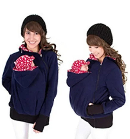 Three-in-One Baby Carrier Sweater Jacket – Multifunctional Removable Kangaroo Hoodie for Autumn & Winter