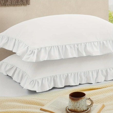 Ruffled Pillow Covers Set of 2 — Wrinkle-Resistant Envelope-Closure Pillow Shams — view 1 of cushion covers & pillow cases