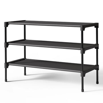 3-Tier Non-Woven Shoe Rack, Closet Storage Shelf Organizer — product photo 1
