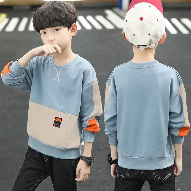 2025 Boys’ Cotton Hoodie Sweatshirt – Windproof Spring & Autumn Kids' Outwear for School