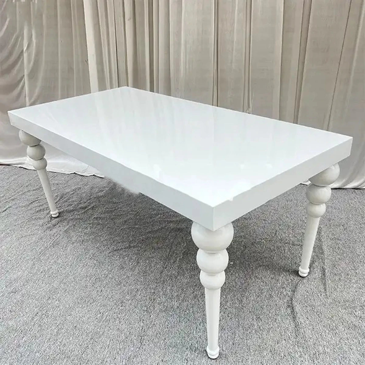 2pcs Golden Luxury Stainless Steel Wedding Dining Table – Shiny Mirror Finish for Elegant Events