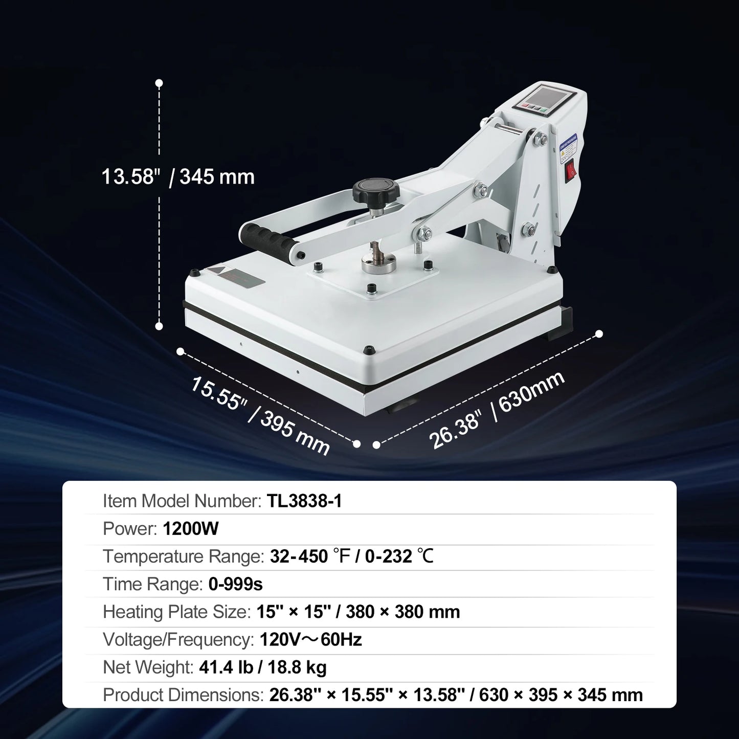 SucceBuy Heat Press Machine 15" x 15" /16" x 20" /16" x 24" Sublimation Printer Manual Clamshell Transfer on DIY T-shirt Pillow