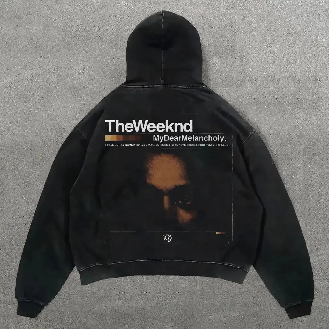 Women’s Y2K Graphic Oversized Hoodie – High Street American Gothic Streetwear for Couples