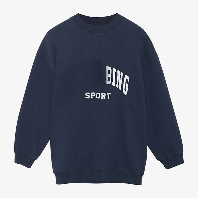 Crew Neck Sweatshirt Women Casual Letter Sweatshirts Female Loose Cotton Hoodies Sweatshirt Fashion New Hooded Pullover