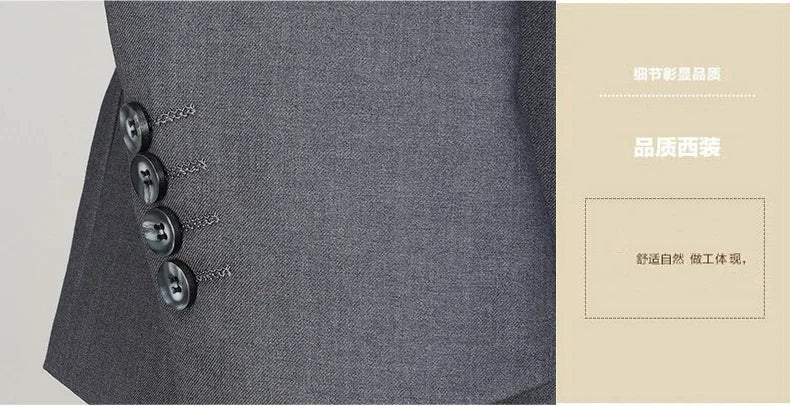 2024 Two-button Suit for Men (suit + Trousers) Handsome Slim-fit Business Professional Work Formal Two-piece Set S-6XL