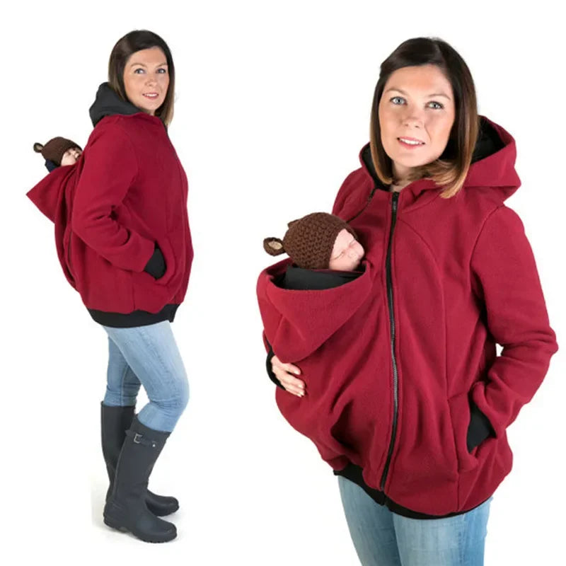 Three-in-One Baby Carrier Sweater Jacket – Multifunctional Removable Kangaroo Hoodie for Autumn & Winter