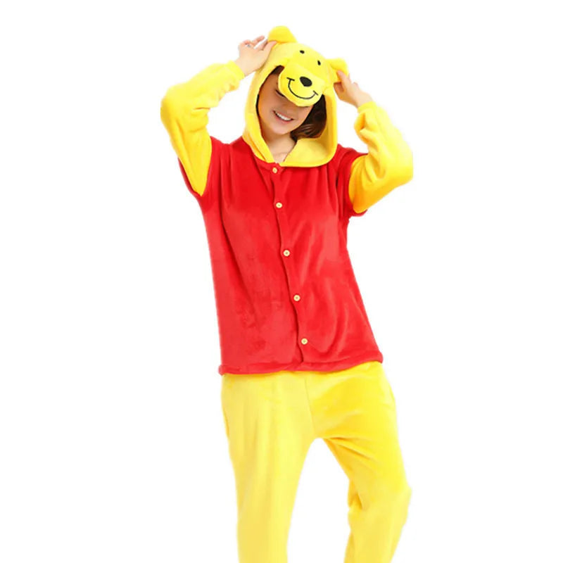 Flannel Kigurumi for Adult Kids Anime Animal Pajama Onesie Long Romper Funny Holiday Jumpsuit Sleepwear Pyjama Christmas Costume