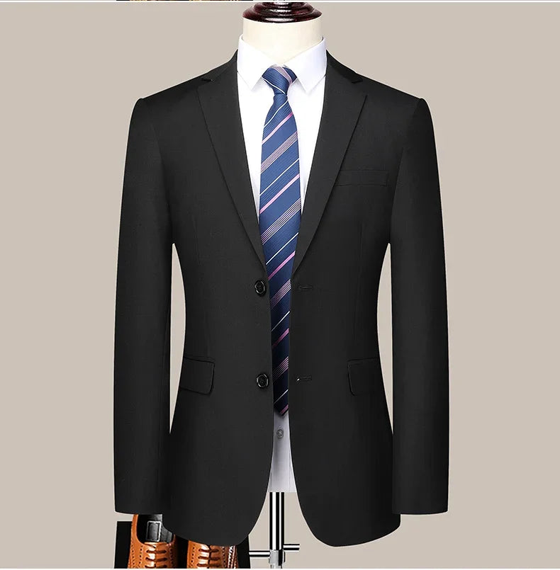 2024 Two-button Suit for Men (suit + Trousers) Handsome Slim-fit Business Professional Work Formal Two-piece Set S-6XL