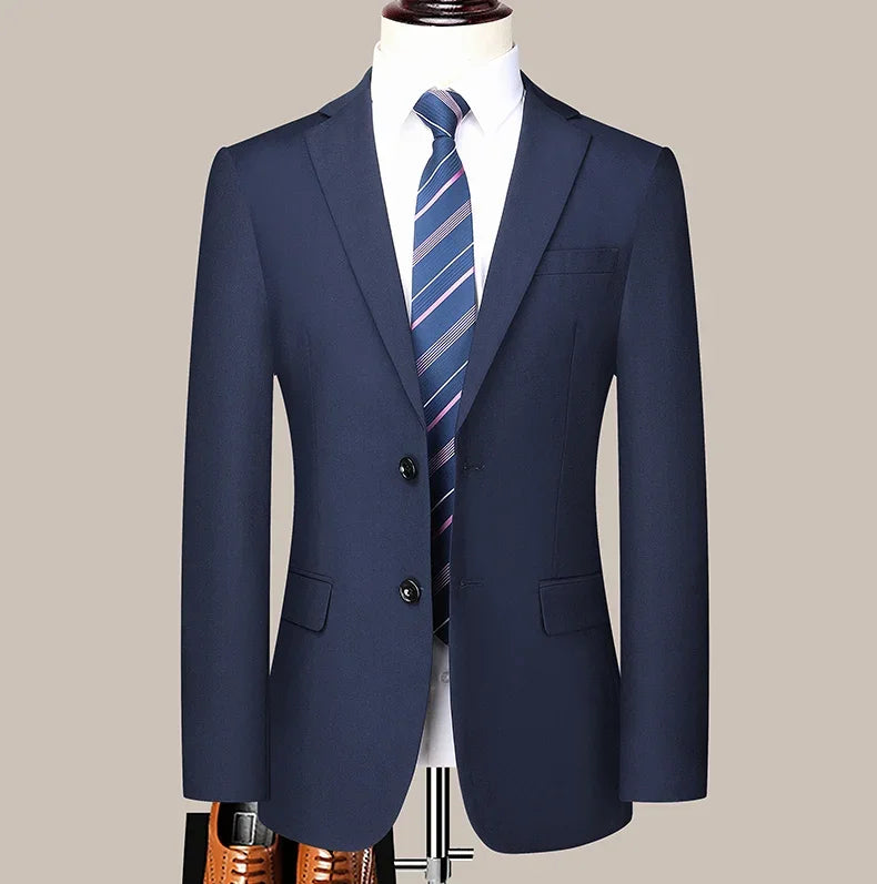 2024 Two-button Suit for Men (suit + Trousers) Handsome Slim-fit Business Professional Work Formal Two-piece Set S-6XL