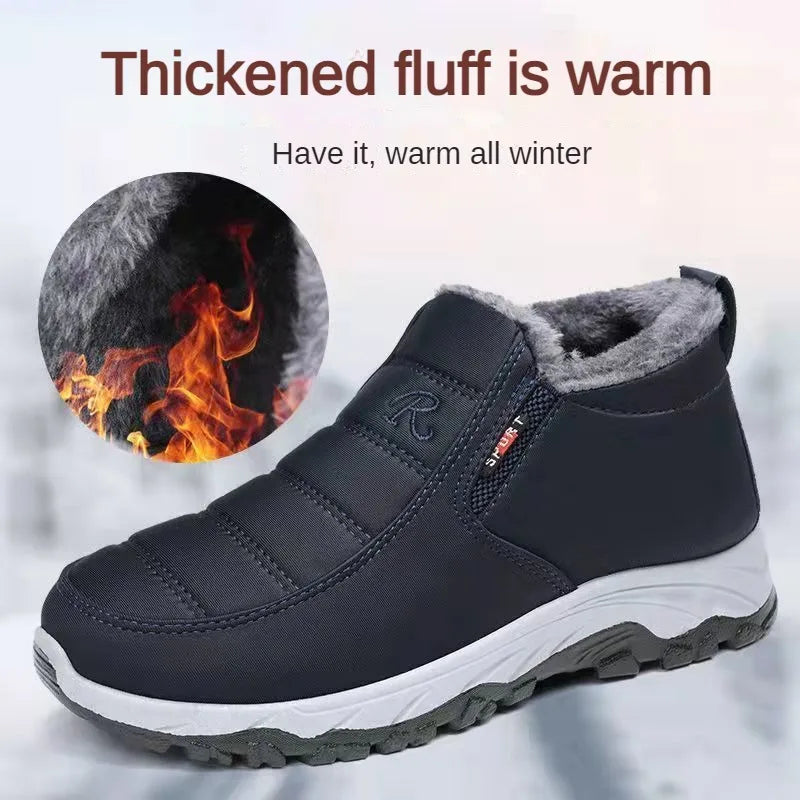 All-Season Men's Chunky Casual Shoes — Warm Cotton-Lined Wear-Resistant Sole — view 1 of sneakers