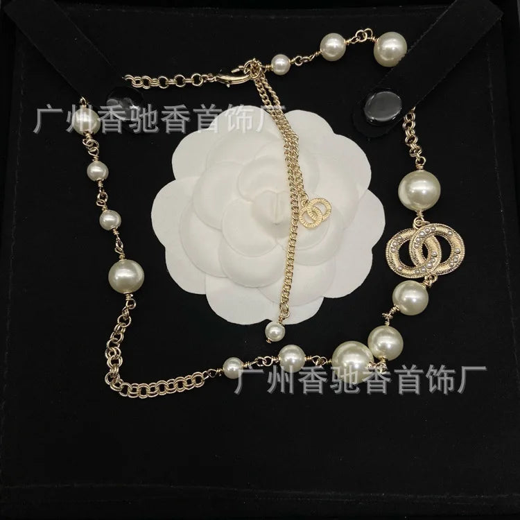 Pearl Tassel Necklace — Silver-Needle Simple Versatile Women’s Statement — view 8 of necklaces