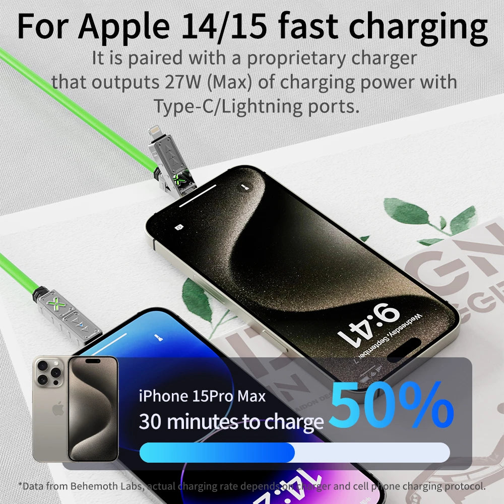 240W 4-in-1 Zinc Alloy Multi-Port Charging Cable — USB-C, Lightning, Micro USB — view 5 of chargers & cables