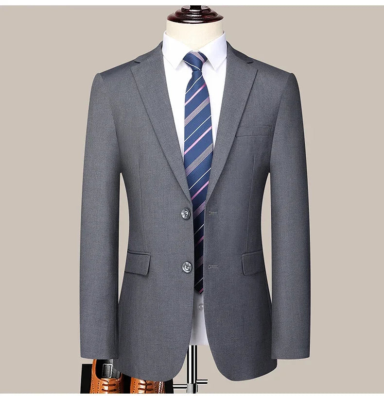 2024 Two-button Suit for Men (suit + Trousers) Handsome Slim-fit Business Professional Work Formal Two-piece Set S-6XL