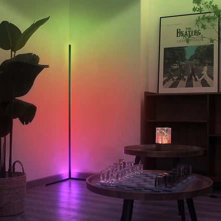 60-Inch RGB LED Corner Floor Lamp — Smart Color-Changing Light for Living Room, Bedroom & Game Room
