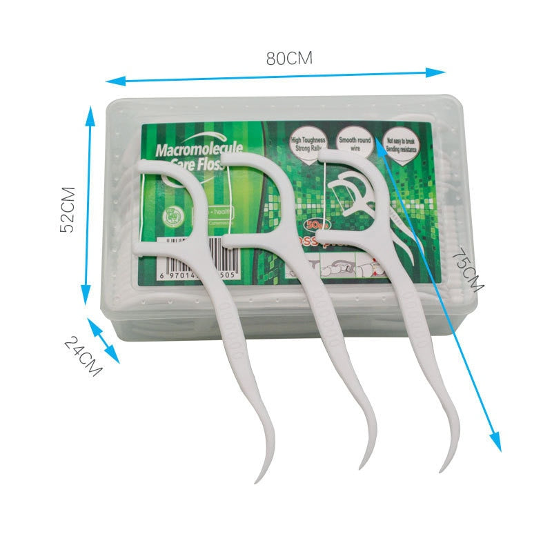 50pcs Disposable Dental Floss Sticks – Toothpick & Floss Combo for Easy Dental Cleaning