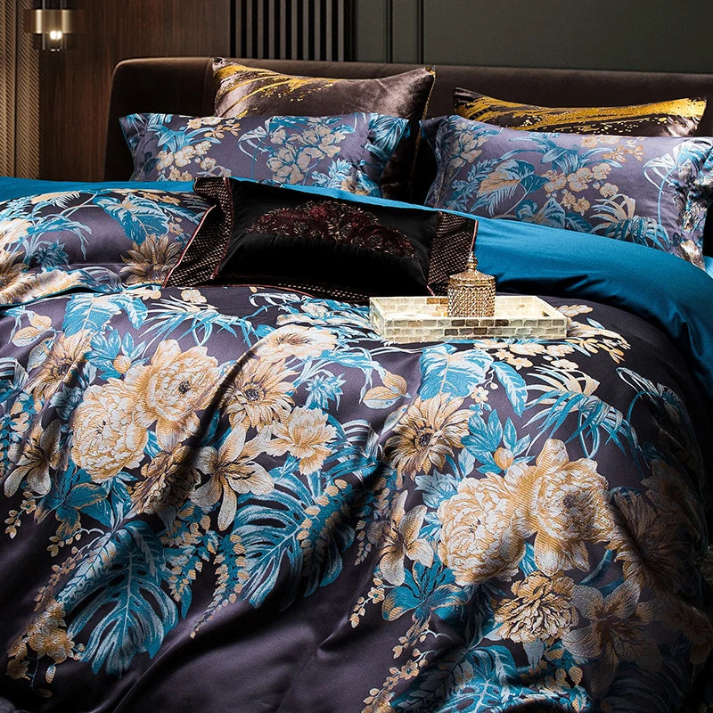 Svetanya 1500TC Jacquard Bedding Set Egyptian Cotton Queen King Linens (thin Thick Sheet Duvet Cover) Underwear