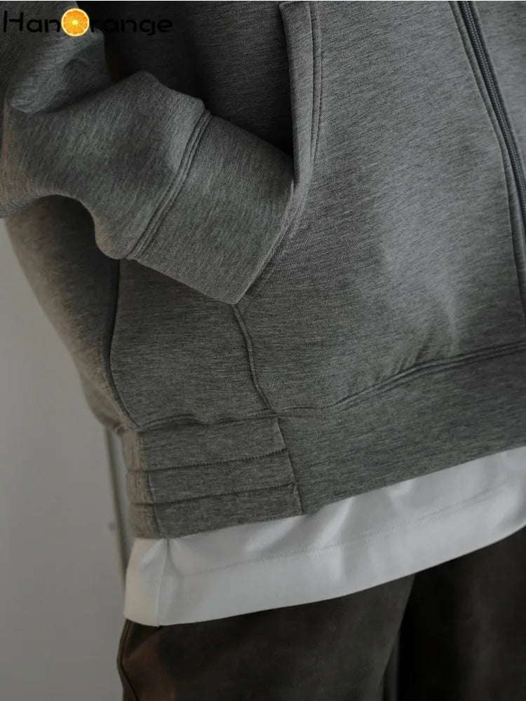 Spring & Autumn Women’s Air Layer Zipper Hoodie – Loose Silhouette Sweatshirt