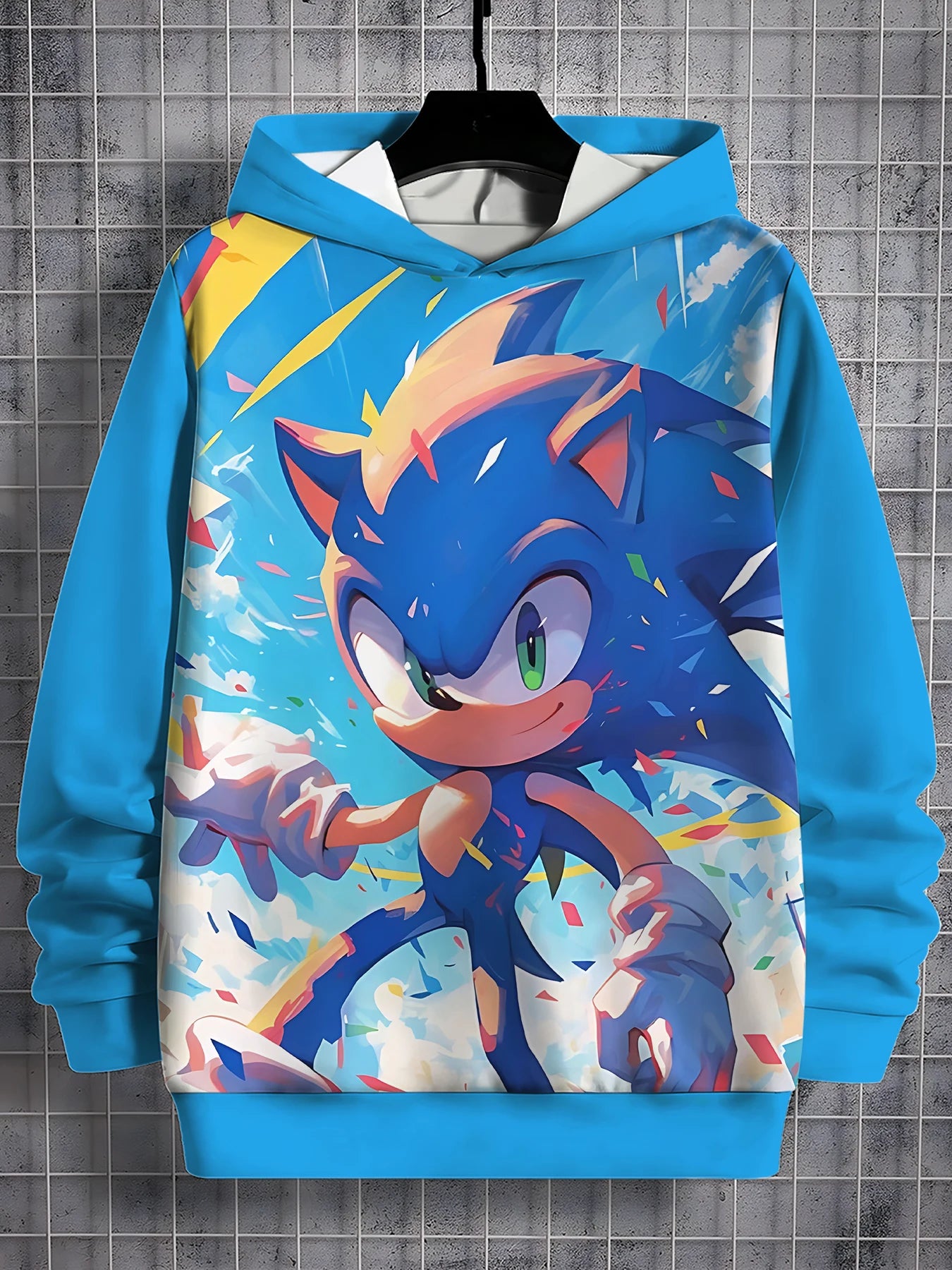 S-Sonic the Hedgehog 3D Print Hoodie – Unisex All-Season Casual Sweatshirt for Boys & Girls