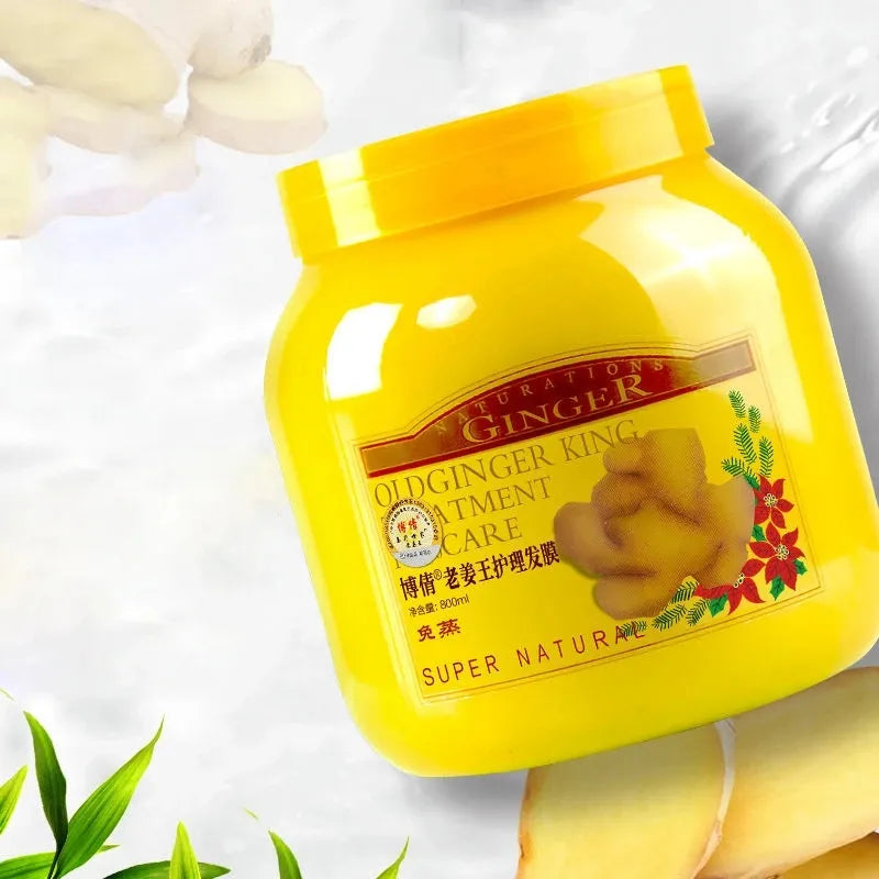 Ginger Moisturizing Hair Mask Damaged Repair Hair Care Treatment Cream Baked Ointment Hair Conditioner Dry Frizz 500ML
