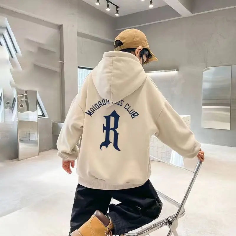 2023 Boys Hoodies Autumn Winter Fashion Cartoon Print Hoodie Sweatshirt Kids Casual Children's Clothing Pullover Sweatshirt