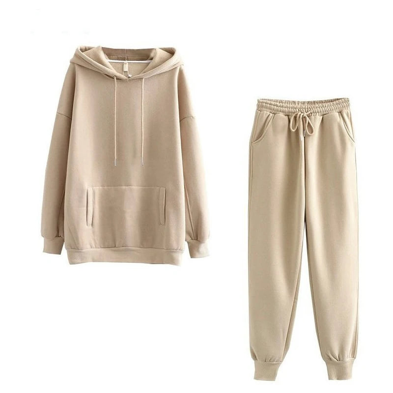 Women’s Hoodie & Sweatpant Tracksuit — Autumn-Winter Lounge Wear 2-Piece Set — view 15 of tracksuits