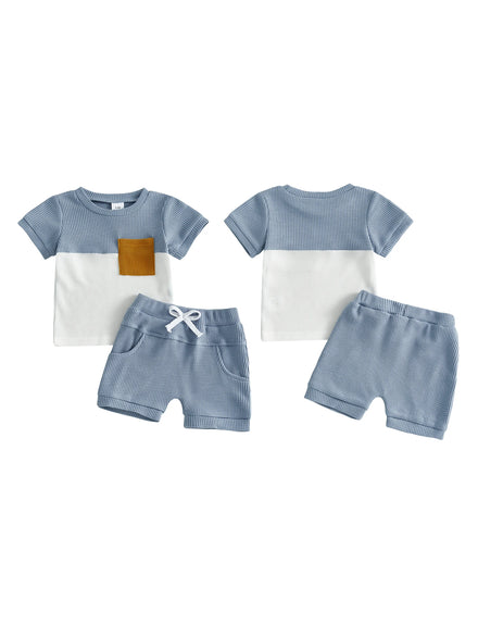 Infant Boy Printed T-Shirt & Elastic Shorts Set - Summer Outfit — view 1 of infant sets