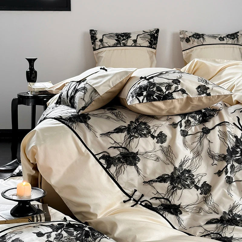 New 100% Cotton Queen Size Bedding Set Duvet/ Comforter Cover Bed Sheet Set pillowcas for bed adult comfort