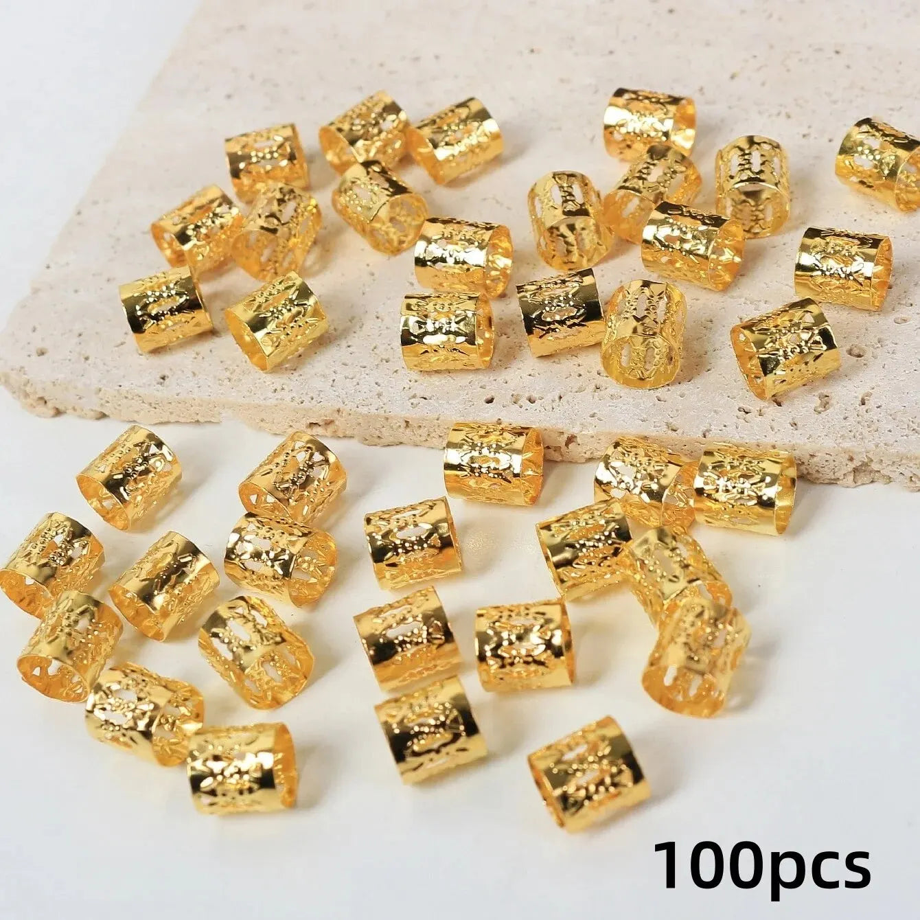 100pcs Dreadlock Hair Rings Adjustable Cuff Clip Hair Braids Loc Hair Jewelry for Braids Hairpin Girl Hair Accessorie Headwear